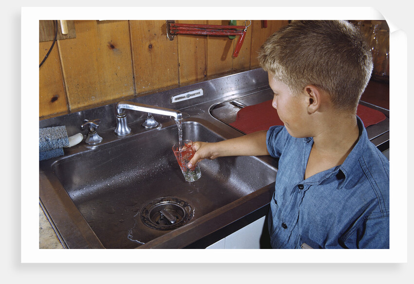 Boy Getting Glass of Tap Water by Anonymous