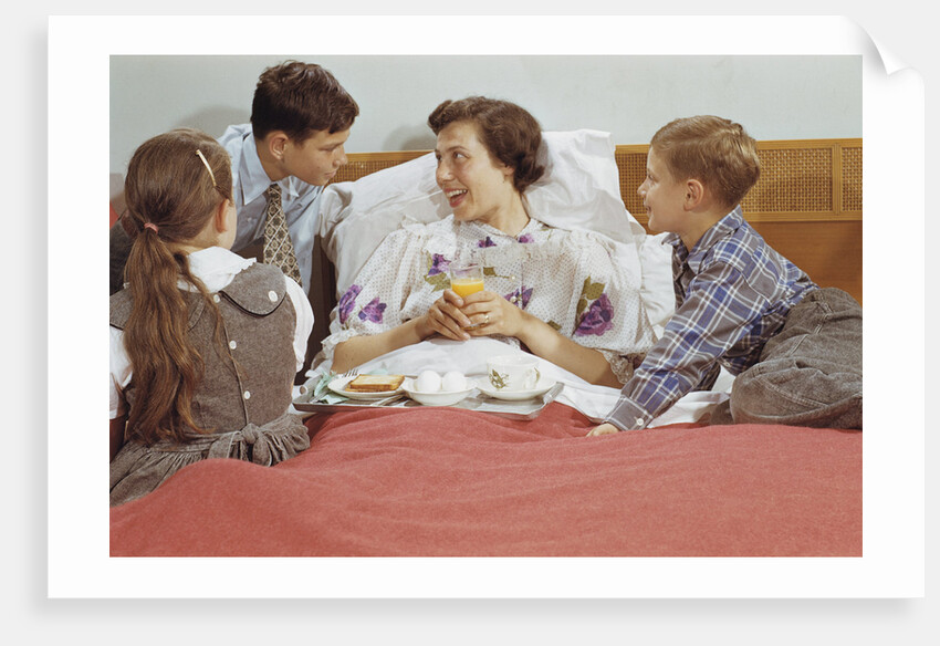 Children Serving Mother Breakfast in Bed by Anonymous