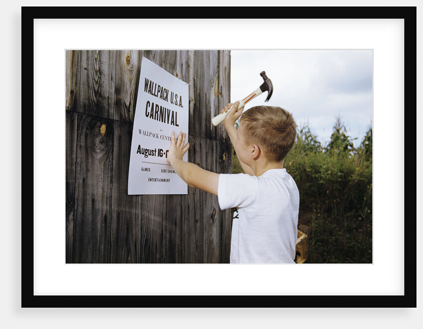 Boy Hammering Fair Sign by Anonymous