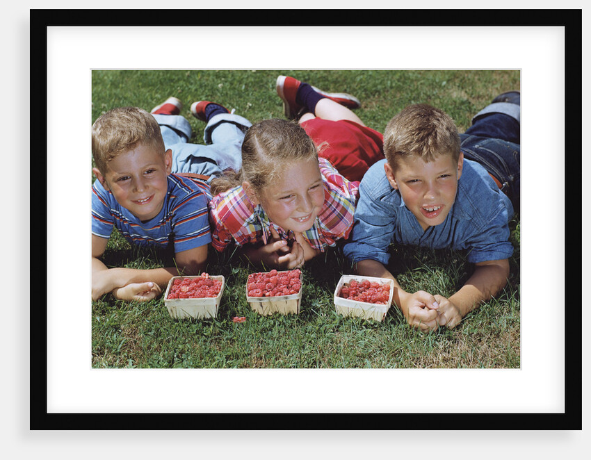 Children with Baskets of Raspberries by Anonymous