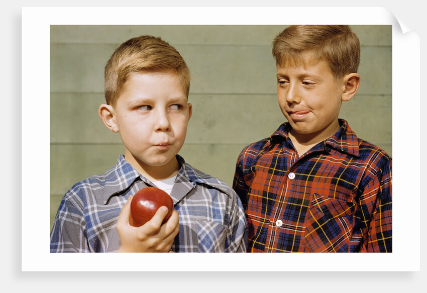 Boy Eying His Brother's Apple by Anonymous