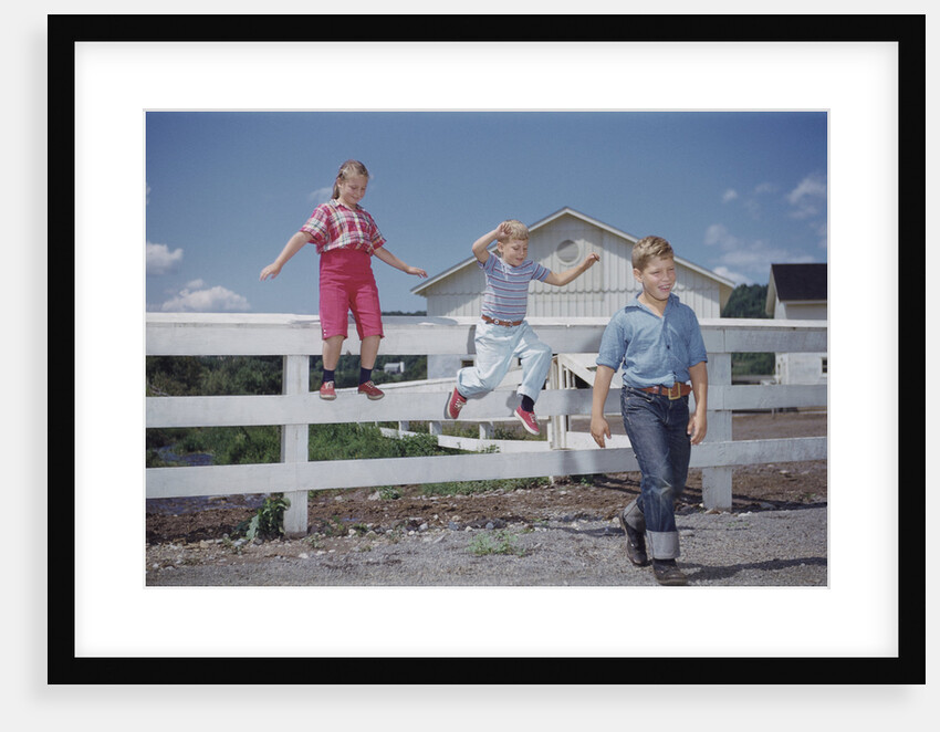 Children Walking Away from Fence by Anonymous