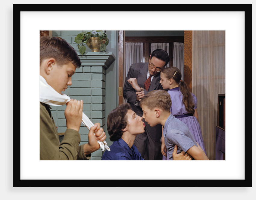 Family Getting Ready in the Morning by Anonymous