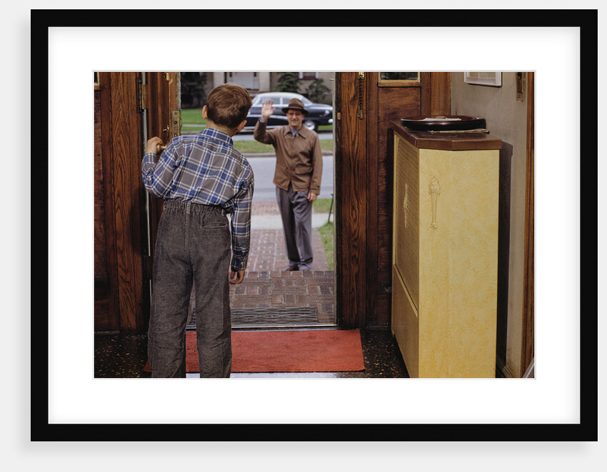 Father Waving Goodbye to Son by Anonymous