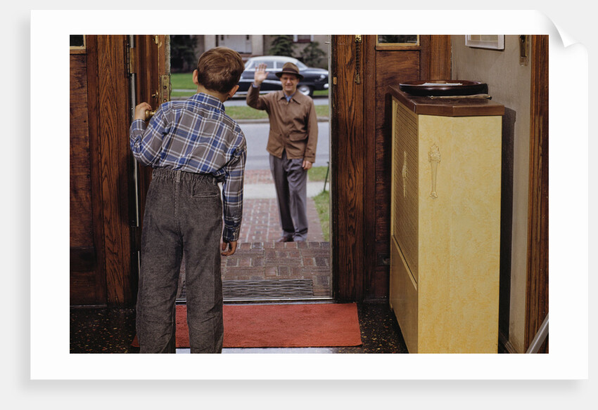 Father Waving Goodbye to Son by Anonymous