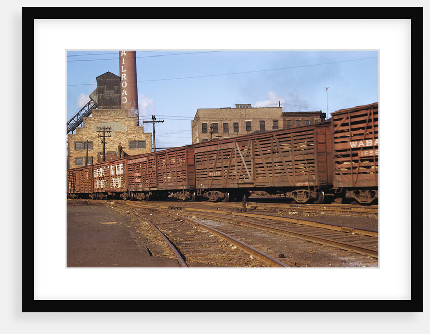 Train Freight Cars Entering Shipping Yard by Anonymous