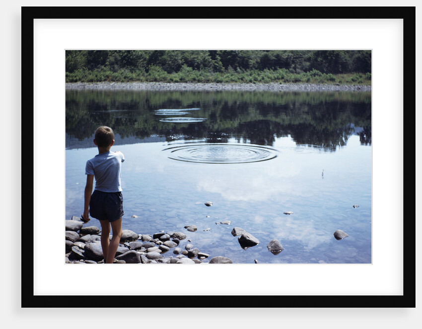 Boy Skipping Rocks by Anonymous
