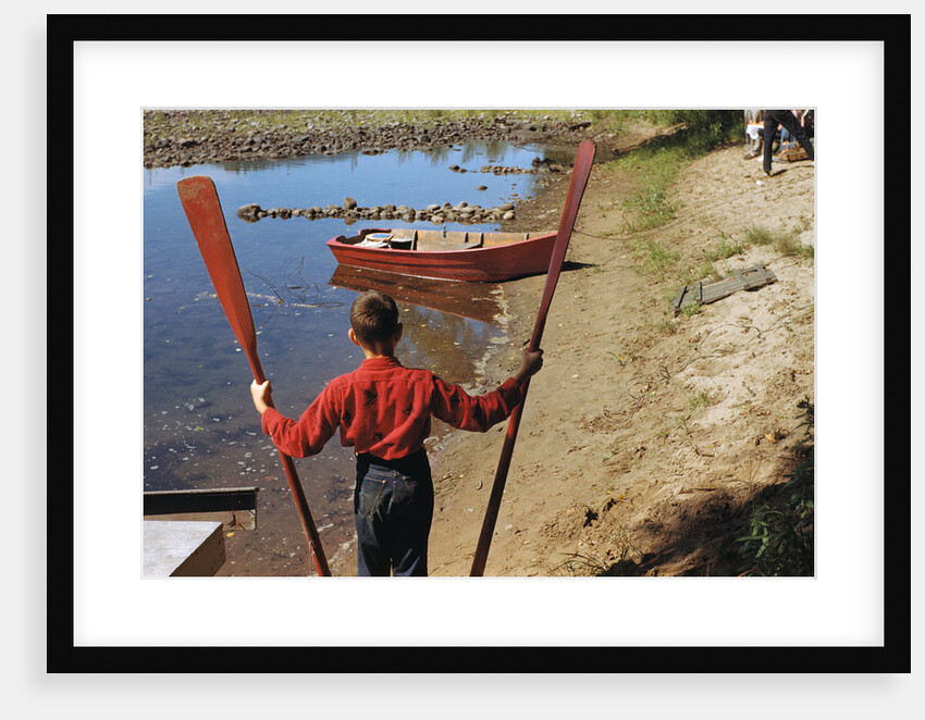 Boy Holding Oars by Anonymous