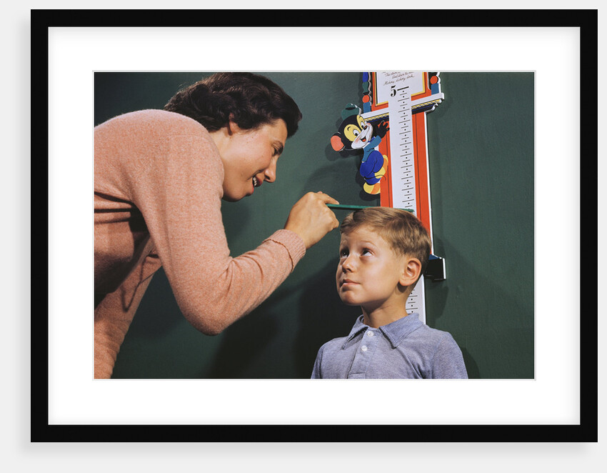 Mother Measuring Boy's Height by Anonymous