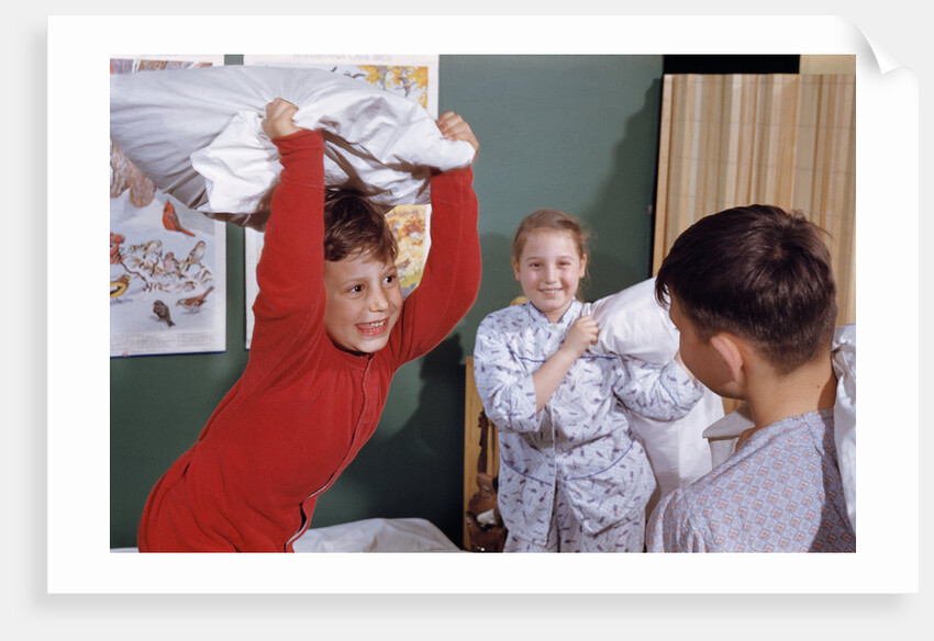 Siblings Having Pillow Fight by Anonymous
