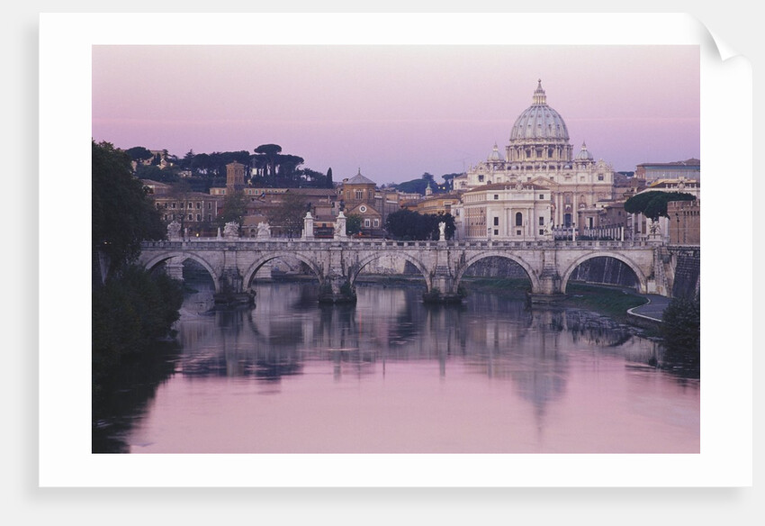 Tiber River and St. Peter's Basilica by Anonymous