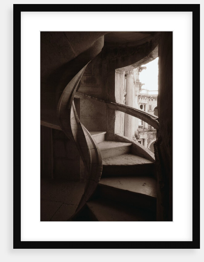 Spiral Stone Staircase in Convento de Cristo by Anonymous
