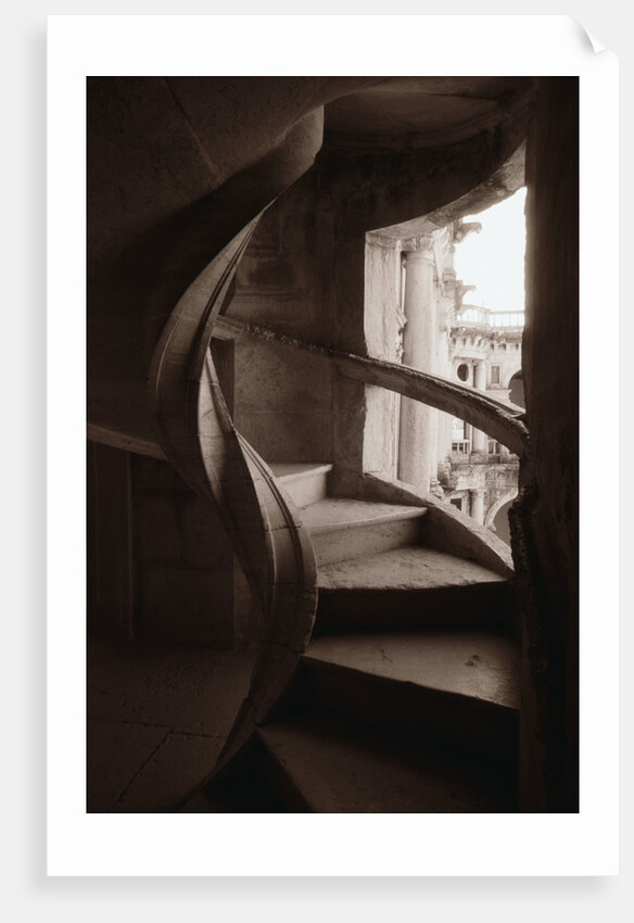 Spiral Stone Staircase in Convento de Cristo by Anonymous