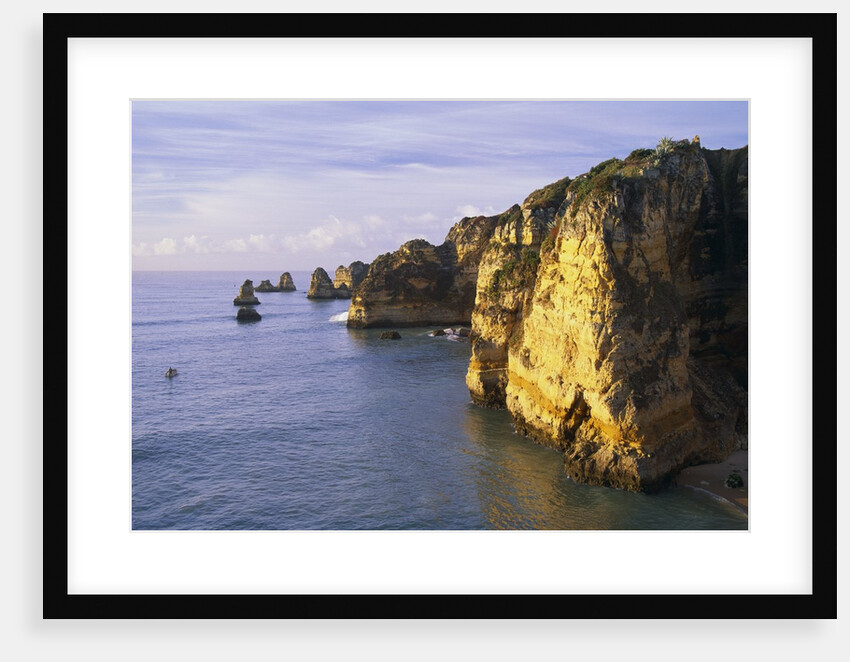 Sanstone Cliffs at Praia de Dona Ana Beach in Portugal by Anonymous