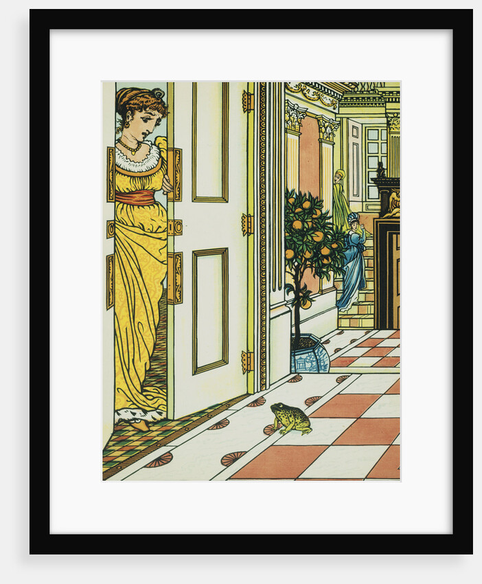 Frog Prince Book Illustration: Princess and Frog by Walter Crane