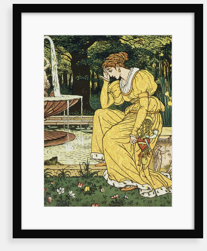 Frog Prince Book Illustration with Princess and Frog by Walter Crane