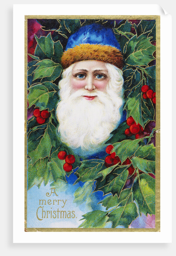 A Merry Christmas Postcard Depicting Santa Claus by Anonymous