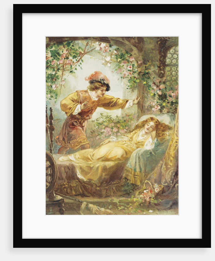 The Prince Finds the Sleeping Beauty Book Illustration by Anonymous