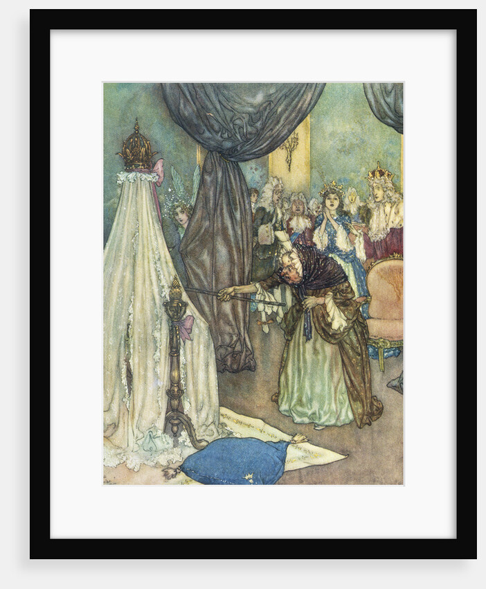 Illustration Depicting Fairy Uglyane Casting a Spell by Edmund Dulac