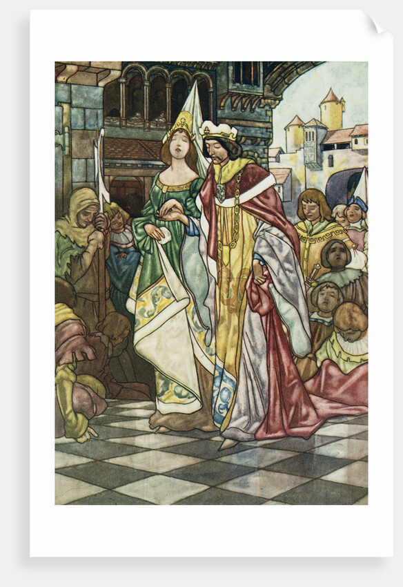 Illustration Depicting the King and Queen Asleep by Charles Robinson