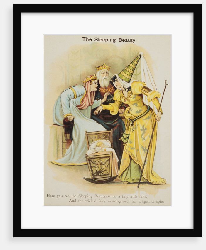 Book Illustration Depicting Fairy Uglyane Casting a Spell on Sleeping Beauty by Anonymous