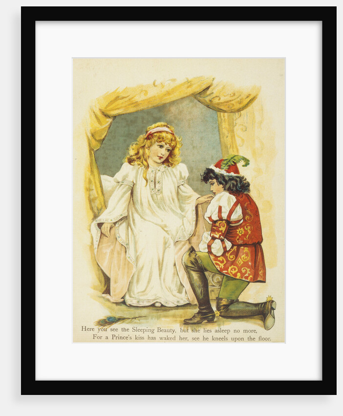 Book Illustration Depicting the Prince Kneeling Before Sleeping Beauty by Anonymous