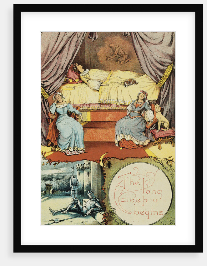 Book Illustration Depicting Sleeping Beauty and Her Attendants Asleep by Anonymous