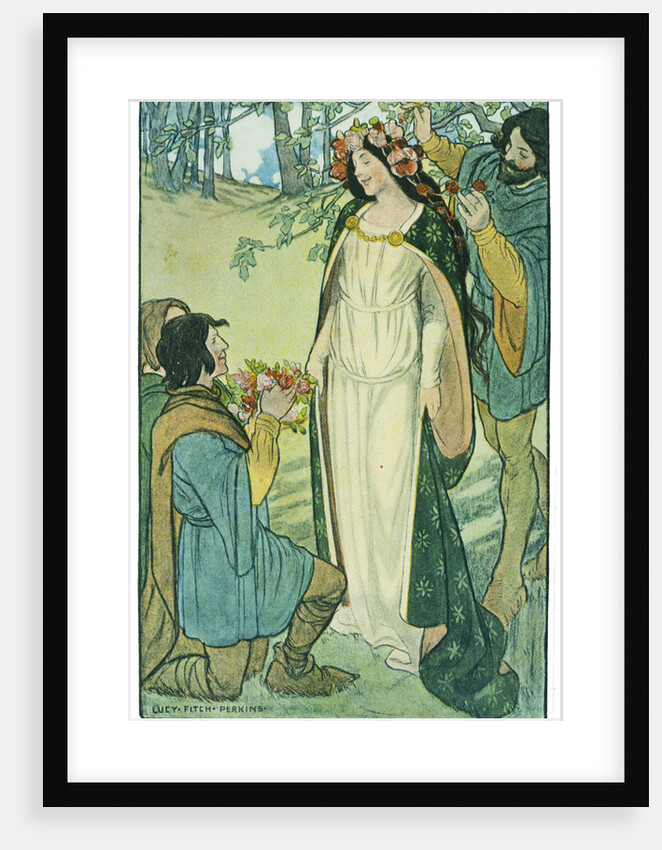 Illustration Depicting Clorinda as a Bride by Lucy Fitch Perkins