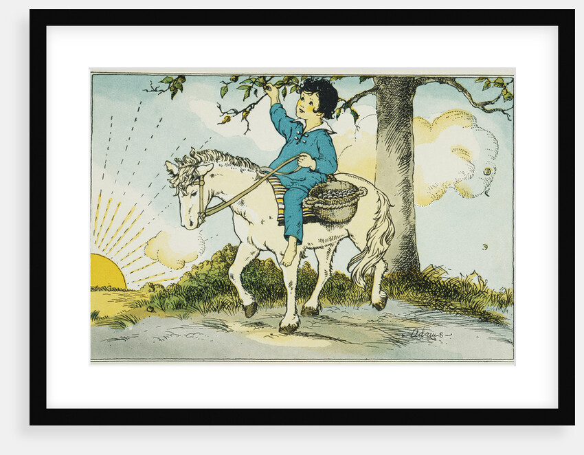 Book Illustration Depicting a Boy Riding a Pony by Pauline Batchelder Adams