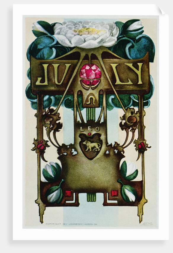 July - Leo Postcard by Anonymous