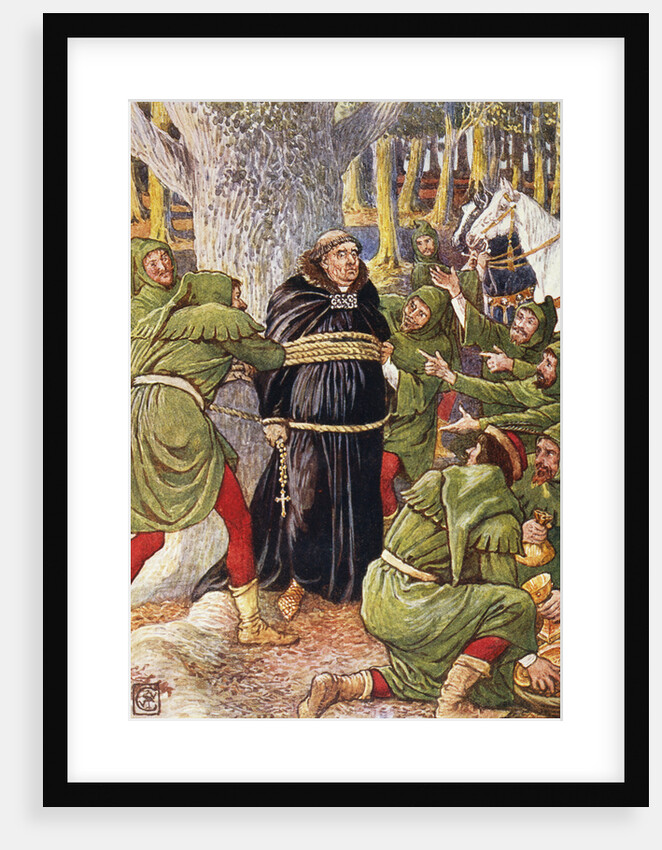 The Abbot of Saint Maries Taken by Robin Hood Book Illustration by Walter Crane