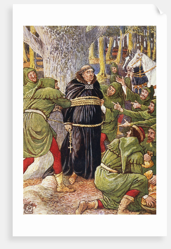 The Abbot of Saint Maries Taken by Robin Hood Book Illustration by Walter Crane