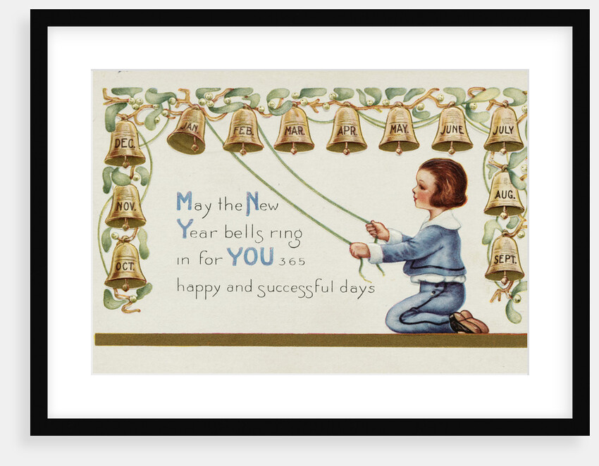 May the New Year Bells Ring in for You 365 Happy and Successful Days Postcard by Anonymous