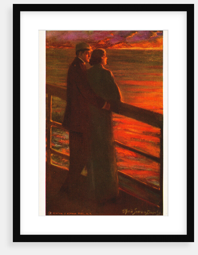 Their Honeymoon Postcard by Alfred James Dewey