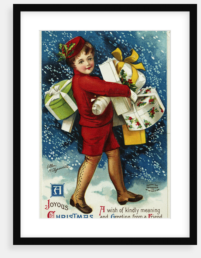 A Joyous Christmas. A Wish of Kindly Meaning and Greeting from a Friend Postcard by Ellen H. Clapsaddle