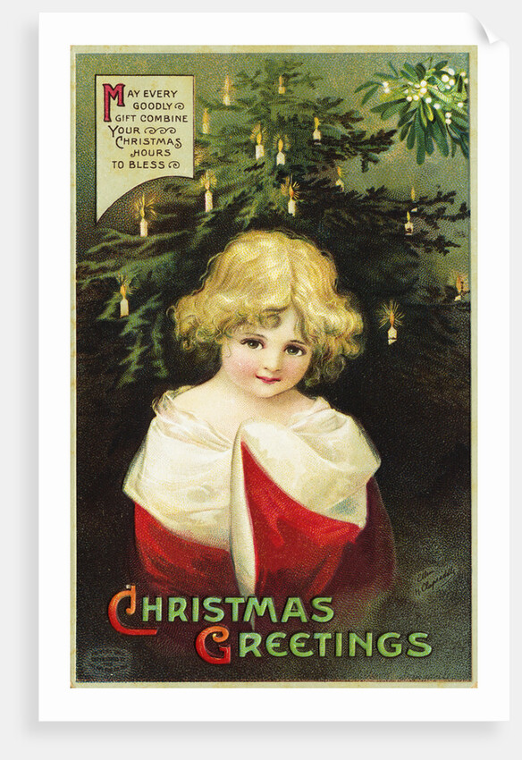 Christmas Greetings: May Every Goodly Gift Combine Your Christmas Hours to Bless Postcard by Anonymous
