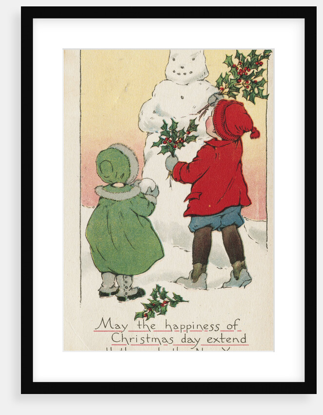 May the Happiness of Christmas Day Extend All Through the New Year Postcard by Anonymous