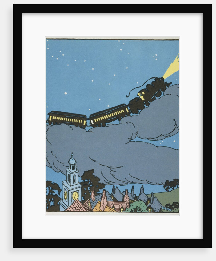 Illustration of a Train on a Cloud by Gertrude Kay