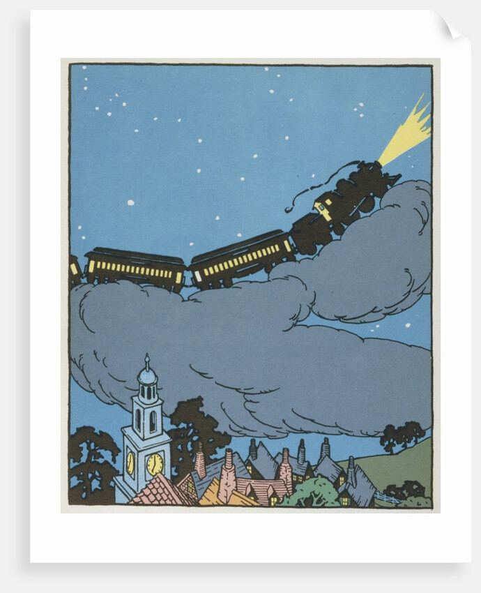 Illustration of a Train on a Cloud by Gertrude Kay
