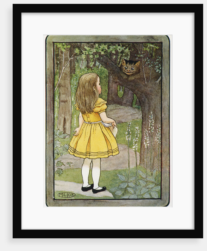 Book Illustration of Alice and the Cheshire Cat by M.L. Kirk