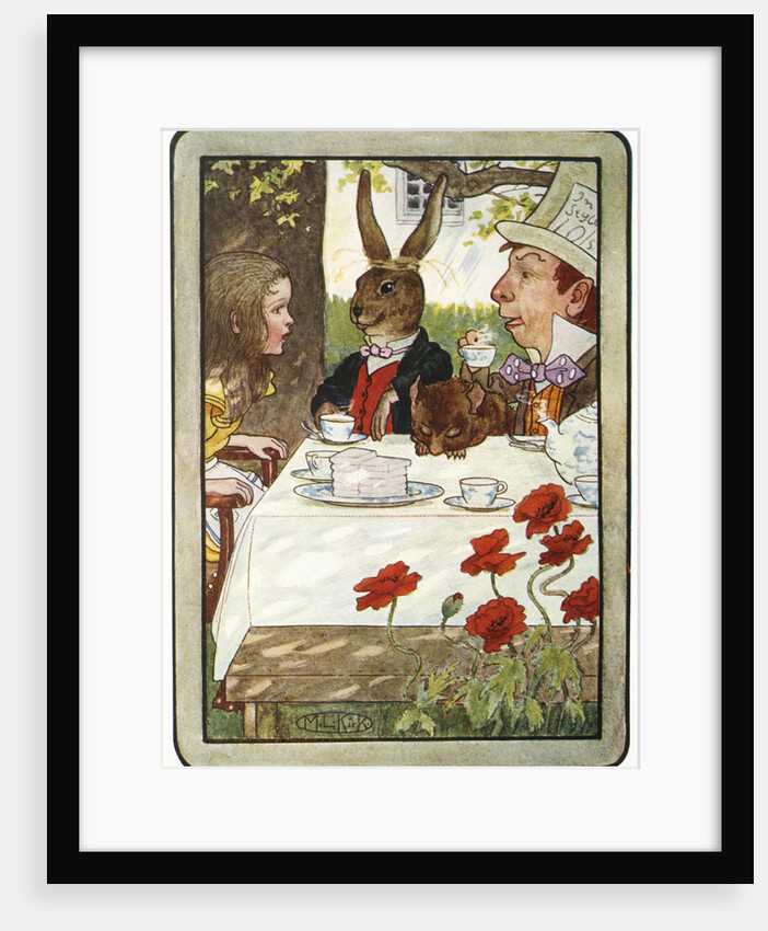 Book Illustration of a Mad Tea-Party by M.L. Kirk