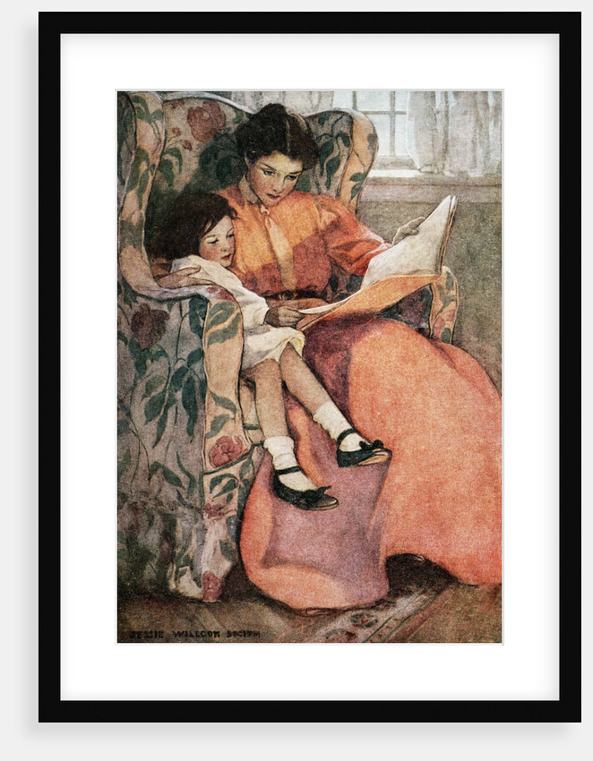 Book Illustration of Mother and Daughter Reading by Jessie Willcox Smith