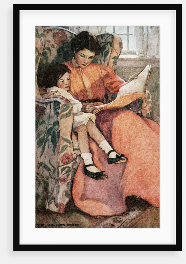 Book Illustration of Mother and Daughter Reading by Jessie Willcox Smith