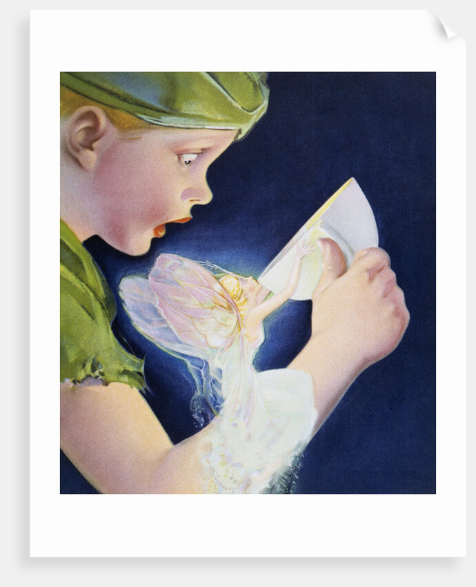 Book Illustration of Tinkerbell Saving Peter Pan by Roy Best