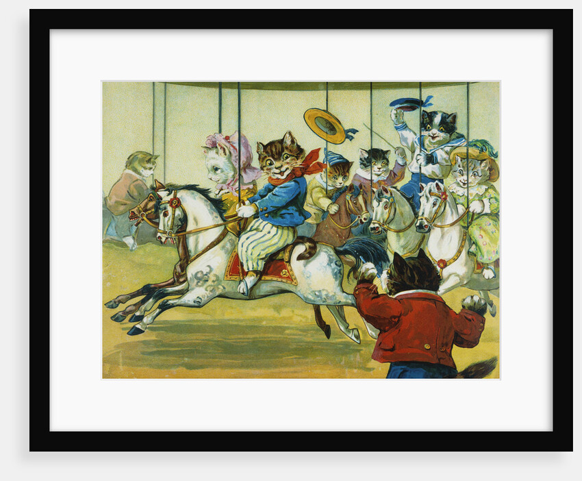Book Illustration of Cats on a Merry-Go-Round by Stewart Orr