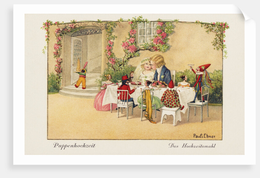 Puppenhochzeit Postcard by Pauli Ebner