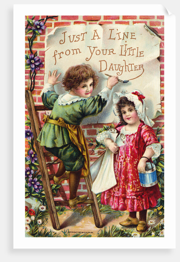 Just a Line from Your Little Daughter Postcard by Anonymous