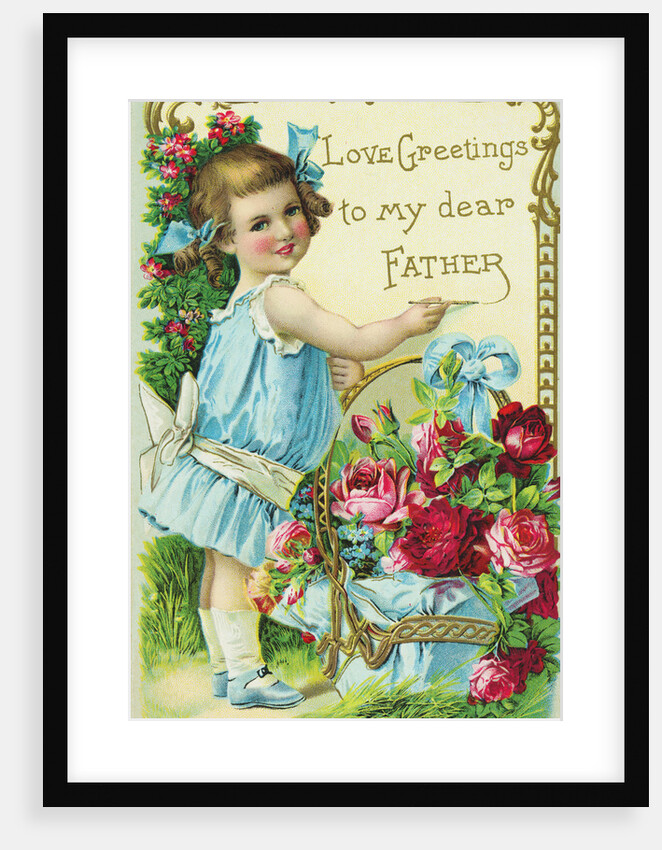 Love Greetings to My Dear Father Postcard by Anonymous
