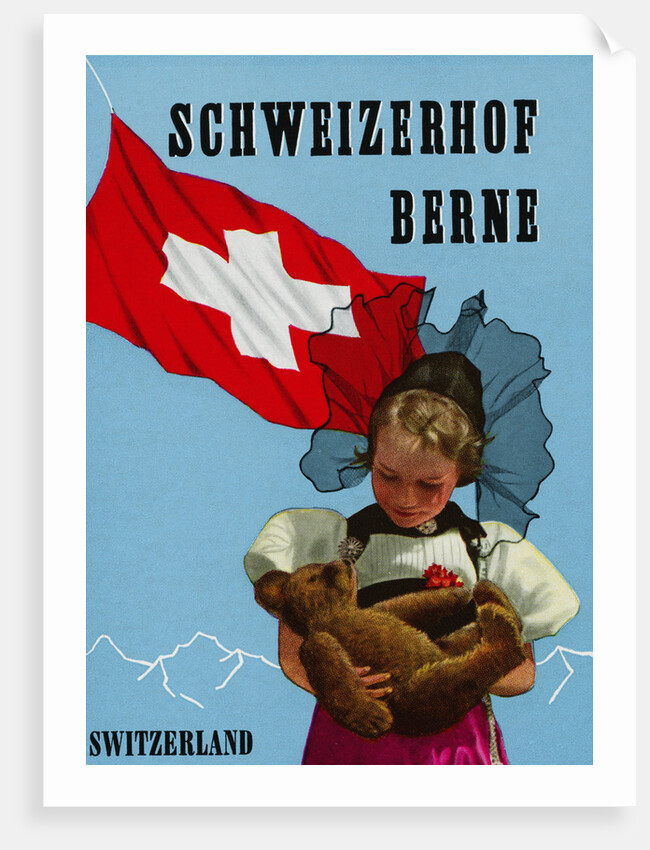 Schweizerhof Berne, Switzerland Luggage Label by Anonymous