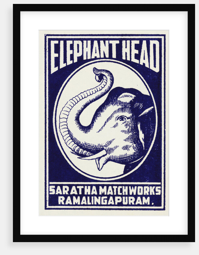 Elephant Head Matchbox Labels by Anonymous